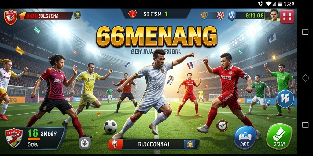 Tangkapan layar menampilkan aksi seru dalam permainan olahraga 66MENANG.