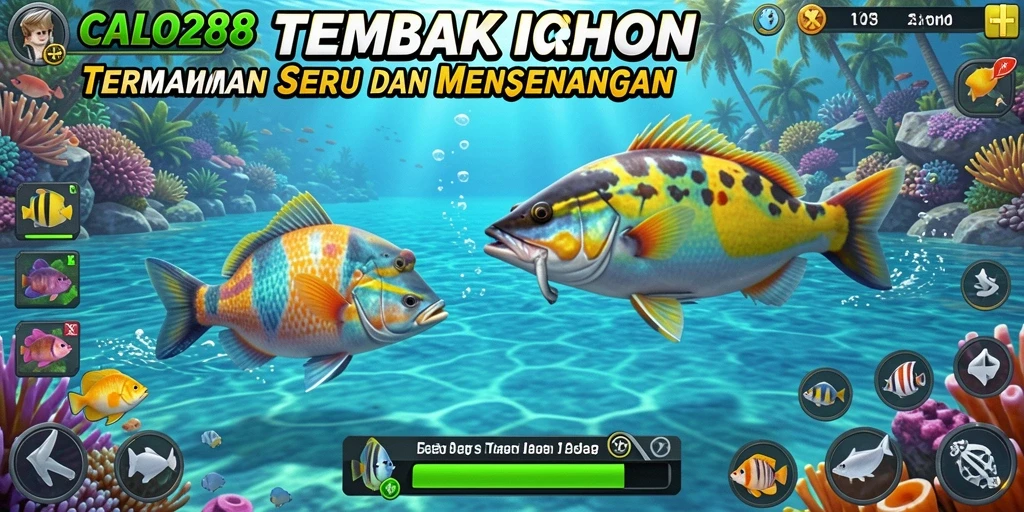 Screenshot CALO288 menampilkan aksi seru berburu ikan.