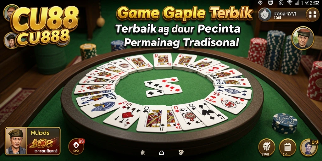 Tampilan gameplay Gaple yang seru dan interaktif di CU888.