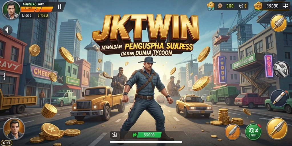 Tampilan gameplay JKTWIN yang menantang dan mendebarkan dalam dunia Tycoon.