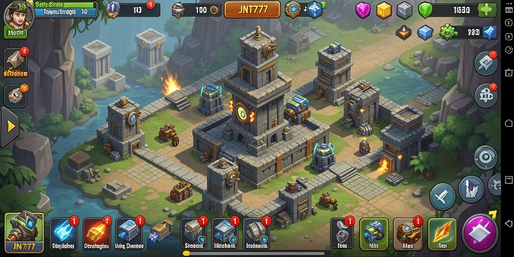 Tampilan gameplay JNT777 yang memukau dalam Tower Defense.