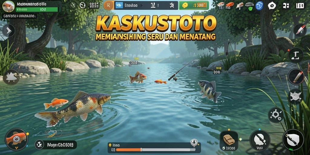 Tampilan gameplay seru KASKUSTOTO yang menampilkan aksi memancing.