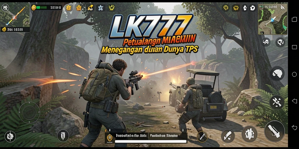 Tangkapan layar utama menunjukkan aksi pertempuran intens dalam LK777.