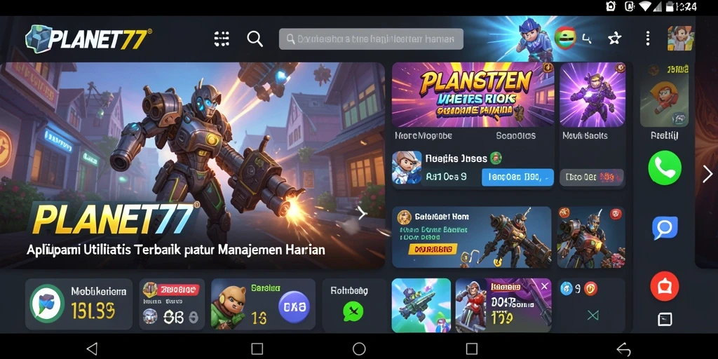 Tampilan antarmuka utama PLANET77 yang intuitif dan menarik.