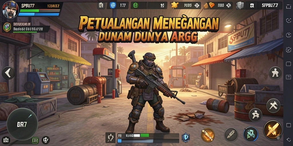Tampilan screenshot gameplay SPBU77 dengan pertarungan seru ARPG.