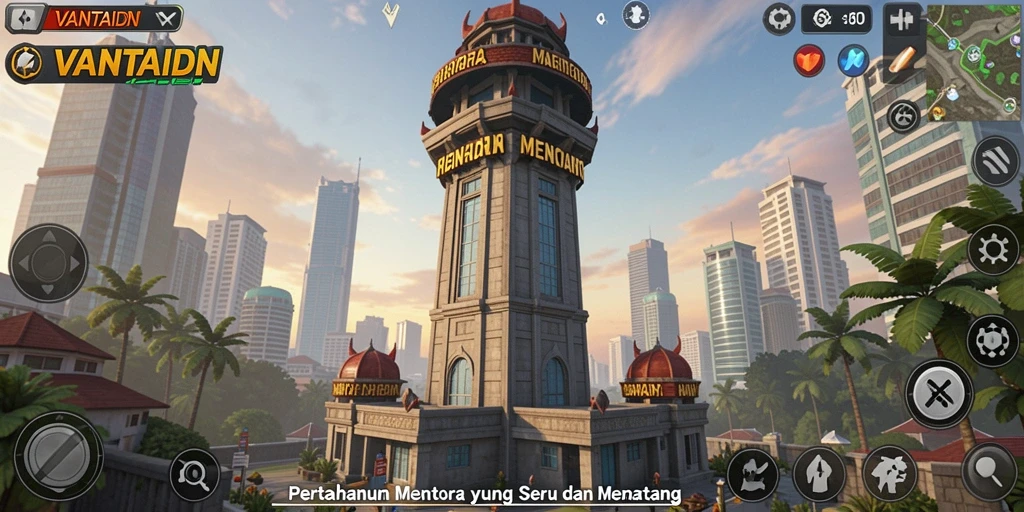 Screenshot gameplay menampilkan aksi seru Tower Defense di VANTAIDN.